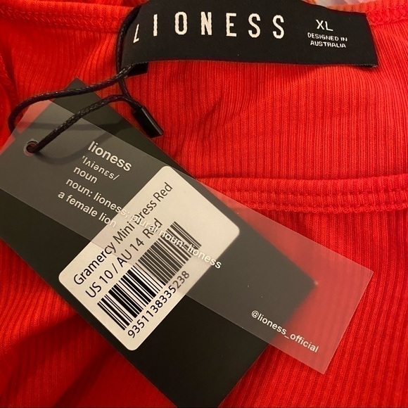 Lioness Gramercy Mini Dress Red XL AUS 14 US 10 - Picture 8 of 8